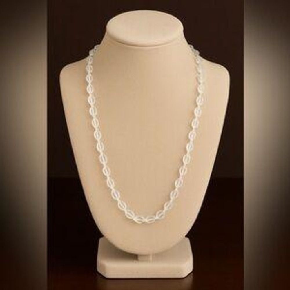 Vintage Y2K Sarah Cov Womens Clear Beaded Long Clear Lariat Rope Necklace Preppy